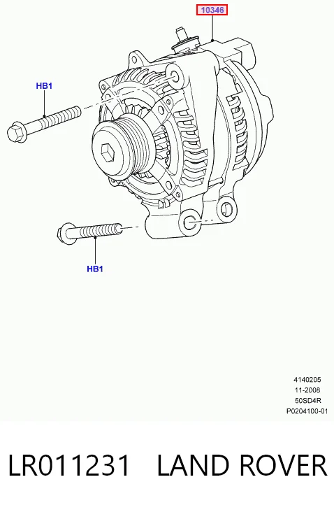 LR011231 Land Rover Alternador de coche