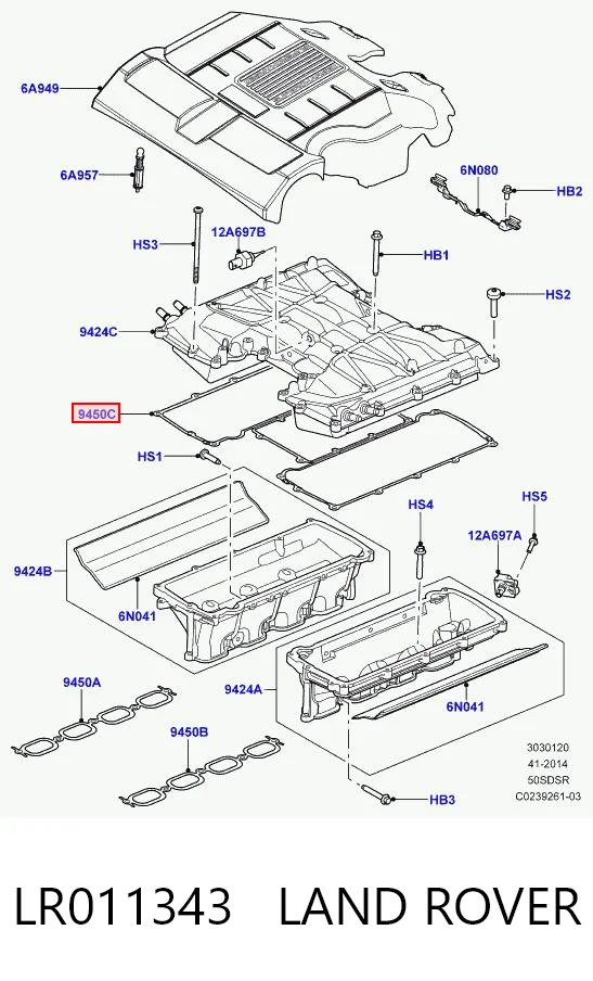 Junta superior del colector de admisión para Land Rover Range Rover III L322