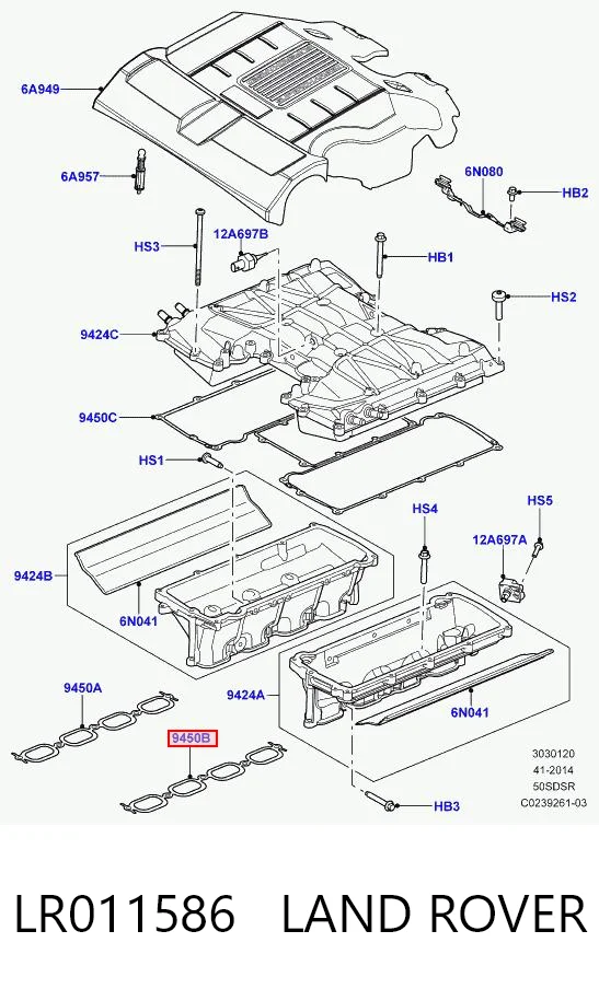 Junta del colector de admisión izquierda para Land Rover Range Rover III L322