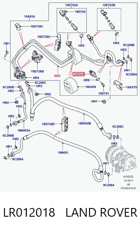 Sensor de baja presion aire acondicionado para Land Rover Freelander II L359