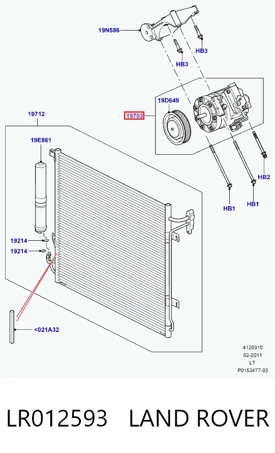 Compresor de aire acondicionado LR019131 Rover