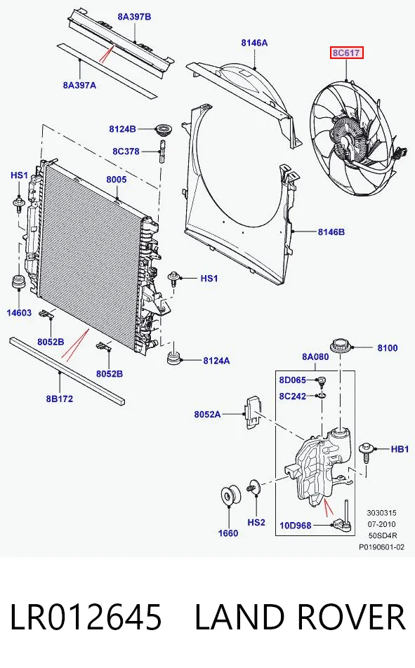 Ventilador de refrigeración del motor Land Rover Range Rover SPORT II