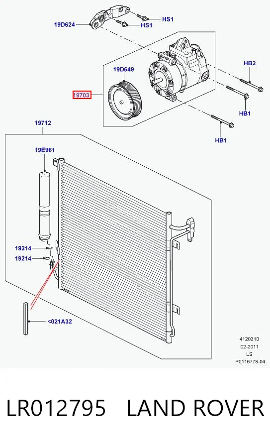 LR012795 Land Rover Compresor climatizador
