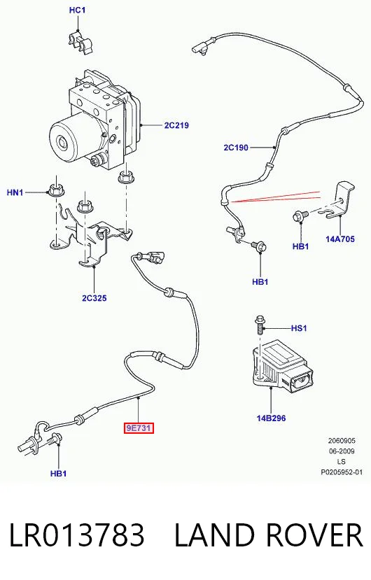 Sensor ABS delantero para Land Rover Discovery IV (L319)