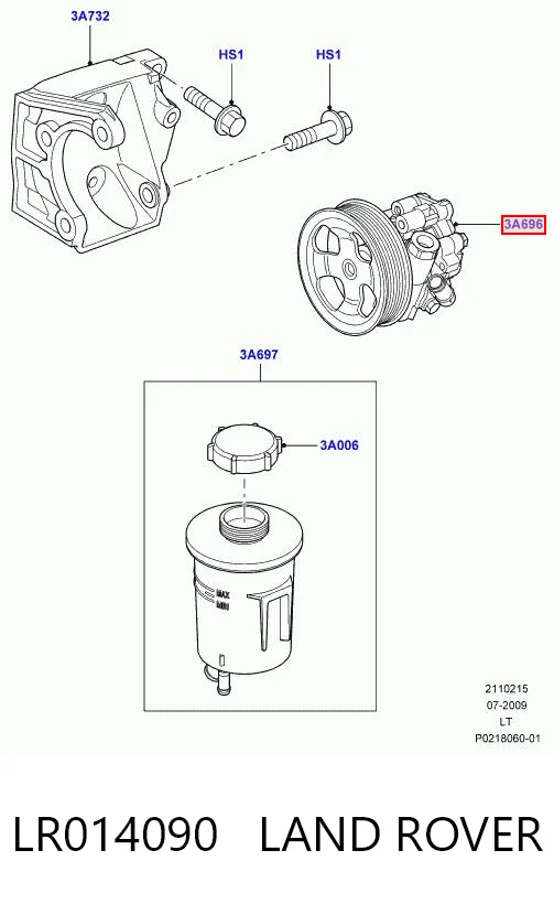 LR014090 Land Rover Bomba hidráulica de dirección