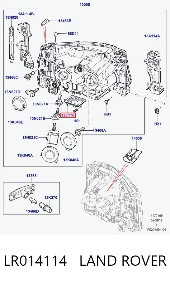 LR014114 Land Rover Centralita, faros xenon