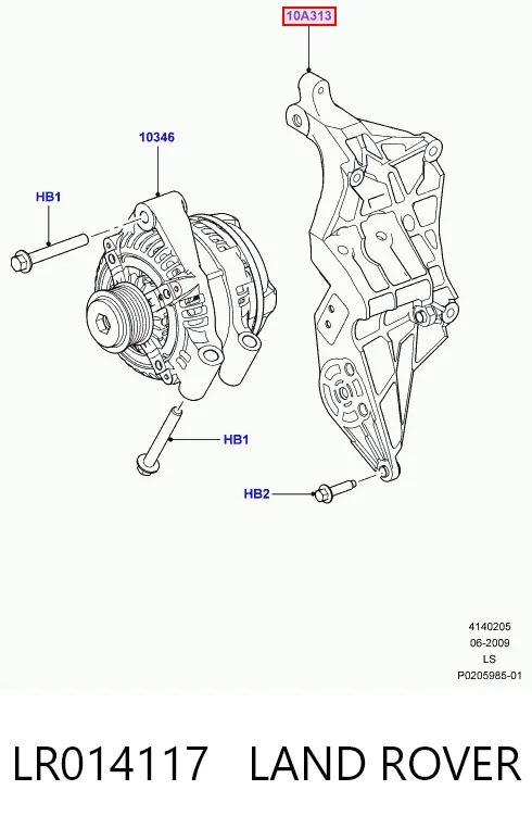 Soporte del alternador LR014117 LAND ROVER