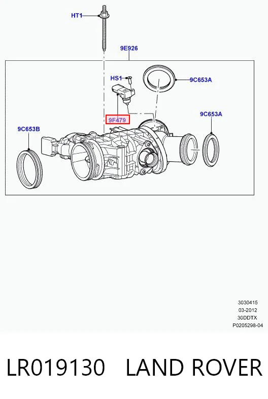 LR019130 Land Rover Sensor De Presion Del Colector De Admision