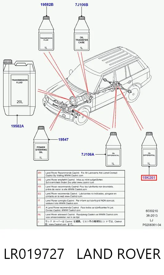 LR019727 Land Rover Aceite caja cambios