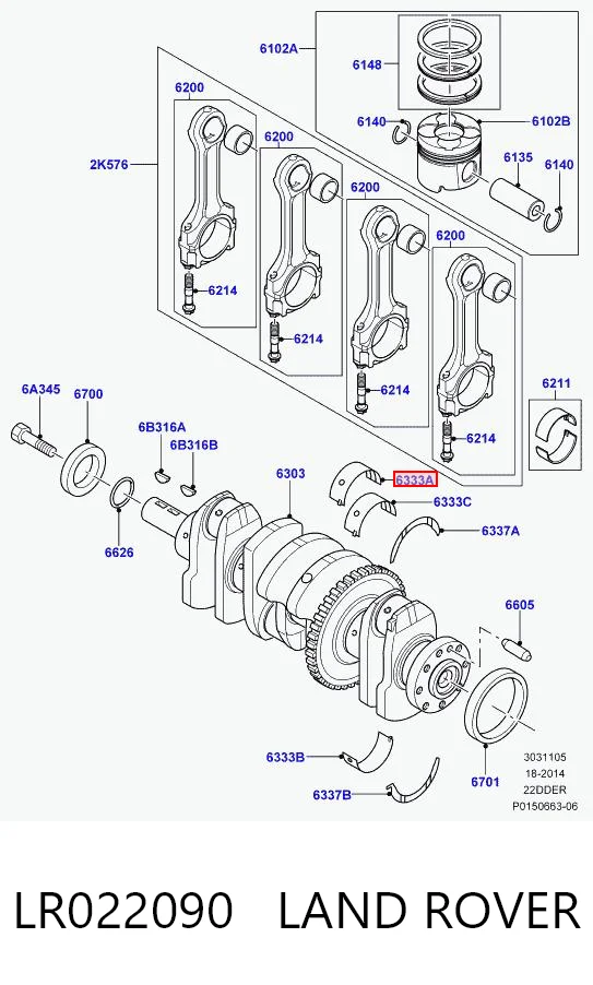 9602320180 Peugeot/Citroen Juego de cojinetes de cigüeñal, estándar, STD