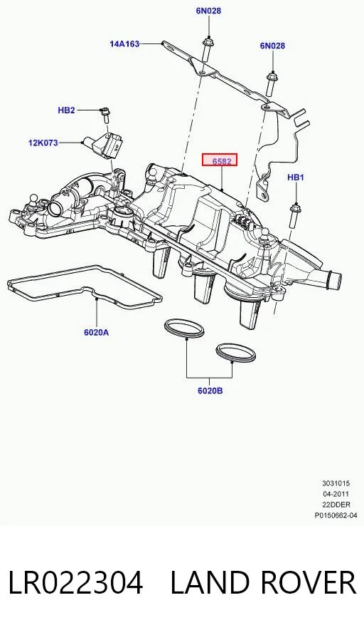 LR022304 Land Rover Tapa de culata