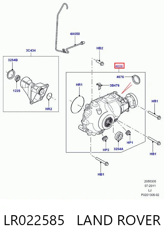 Eje delantero completo LR022585 LAND ROVER