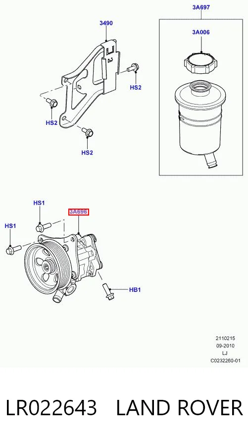 Bomba hidráulica de dirección para Land Rover Range Rover III L322