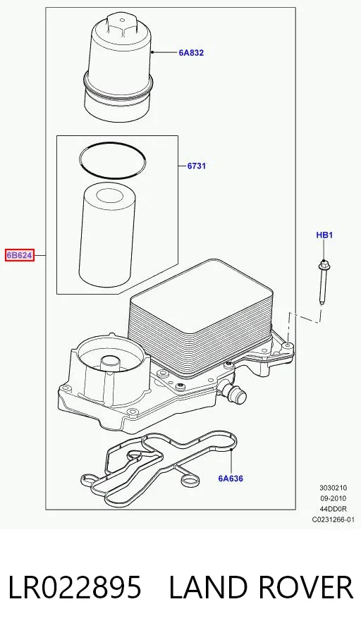 Portafiltro de aceite LR022895 Ford