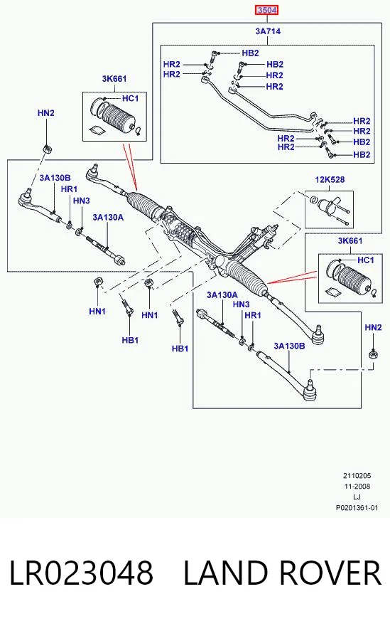 Cremallera caja de direccion para Land Rover Range Rover III L322