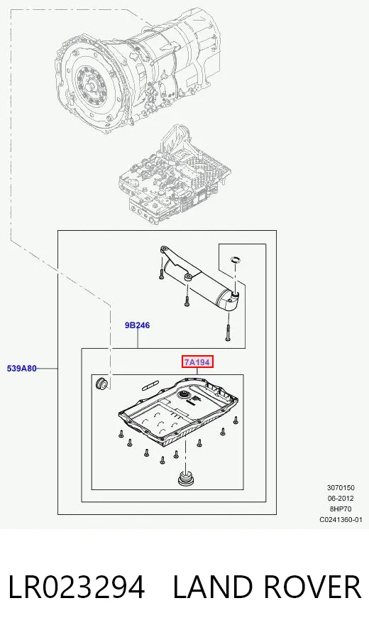 LR023294 Land Rover Carter caja de cambios automatica