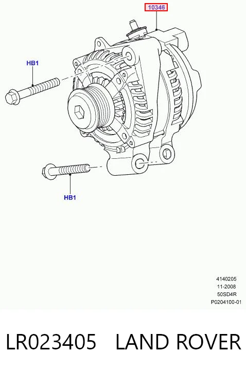 LR023405 Land Rover Alternador de coche