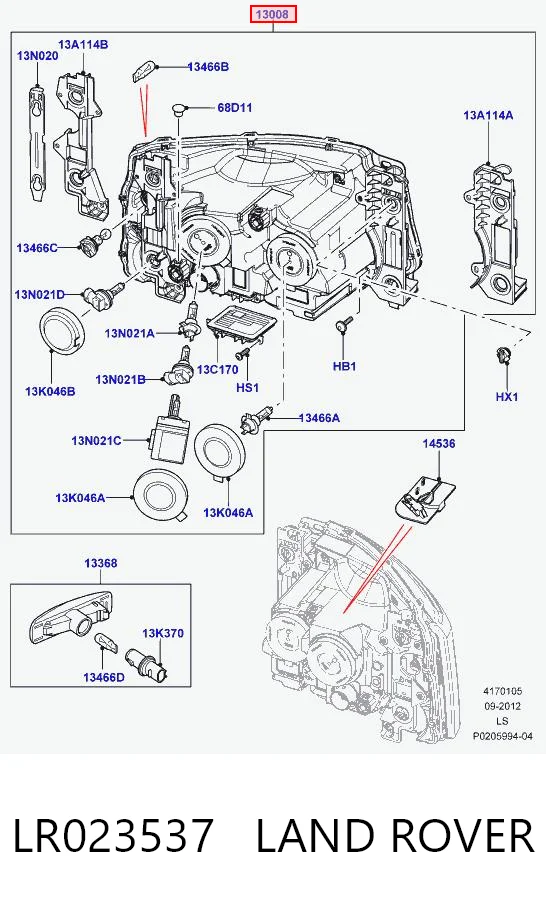 Faro delantero derecho Land Rover Discovery IV (L319)