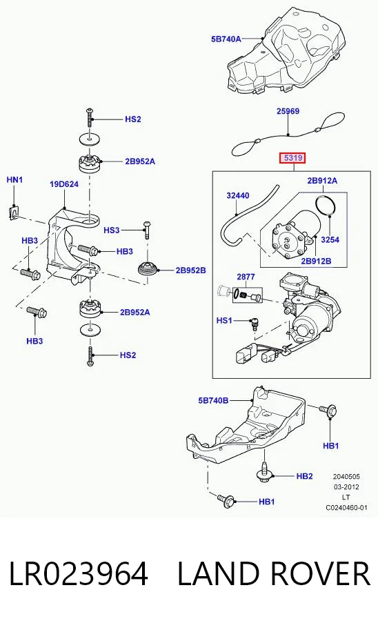 LR023964 Land Rover Compresor de suspensión neumática