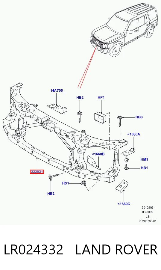 Soporte de radiador completo (panel de montaje para foco) para Land Rover Range Rover III L322