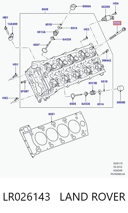 LR026143 Land Rover Pernos de culata