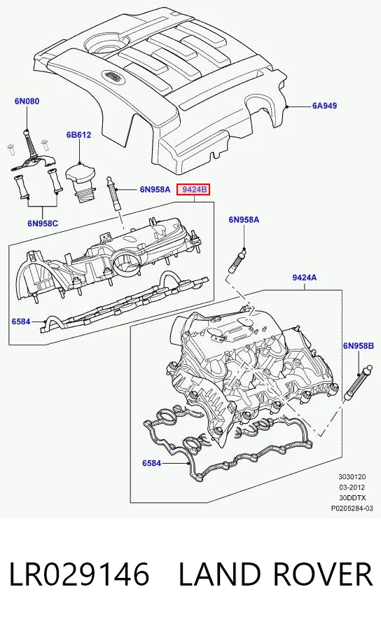 LR074623 VAG Tapa de válvula derecha