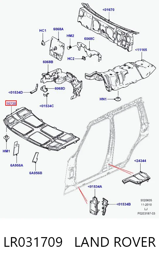 Aislante de capó de motor para Land Rover Range Rover III L322