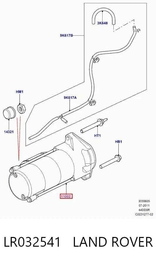 LR032541 Land Rover Arranque motores