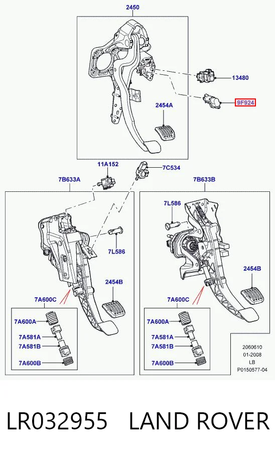 LR032955 Land Rover Interruptor luces de freno