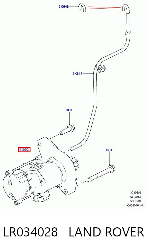 Motor de arranque LAND ROVER LR034028