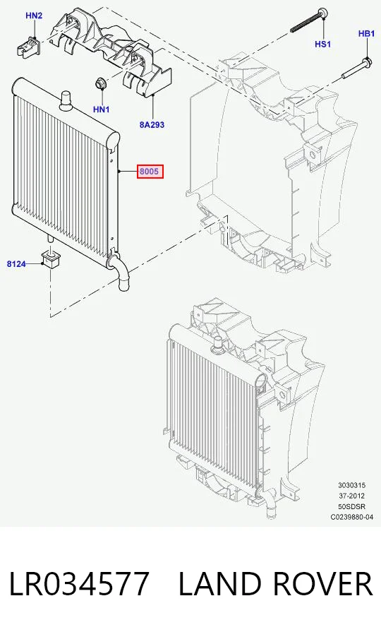 LR034577 Land Rover Radiador adicional de refrigeración del motor