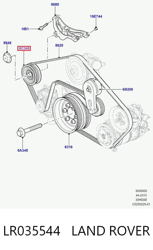 Polea inversión/guía, correa auxiliar servicios Jaguar C2D49055 precio, desde 28,31 EUR