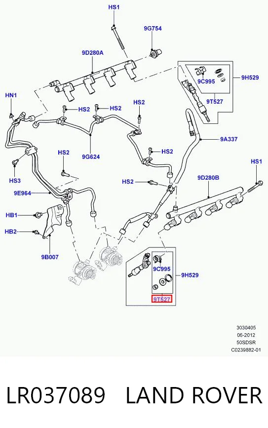 LR037089 Land Rover Kit de reparación del inyector