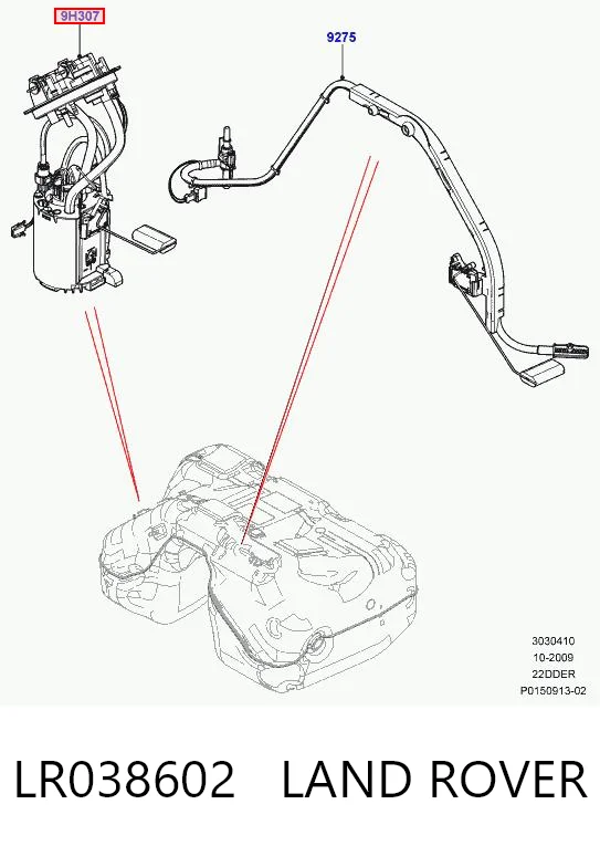 LR038602 Land Rover Módulo de alimentación de combustible