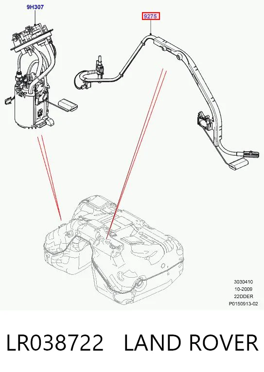 Sensor de nivel de combustible izquierdo LR038722 LAND ROVER