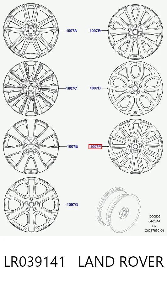 Llantas de aleación LAND ROVER LR039141