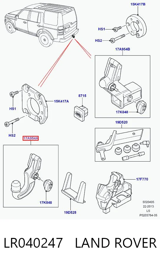 LR040247 Land Rover Enganche de remolque