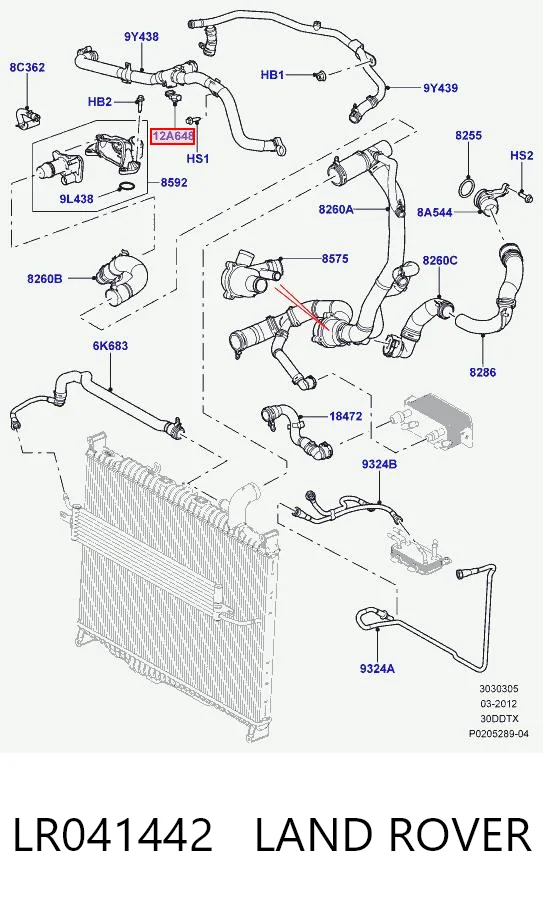 Sensor de temperatura del líquido refrigerante LR041442 LAND ROVER