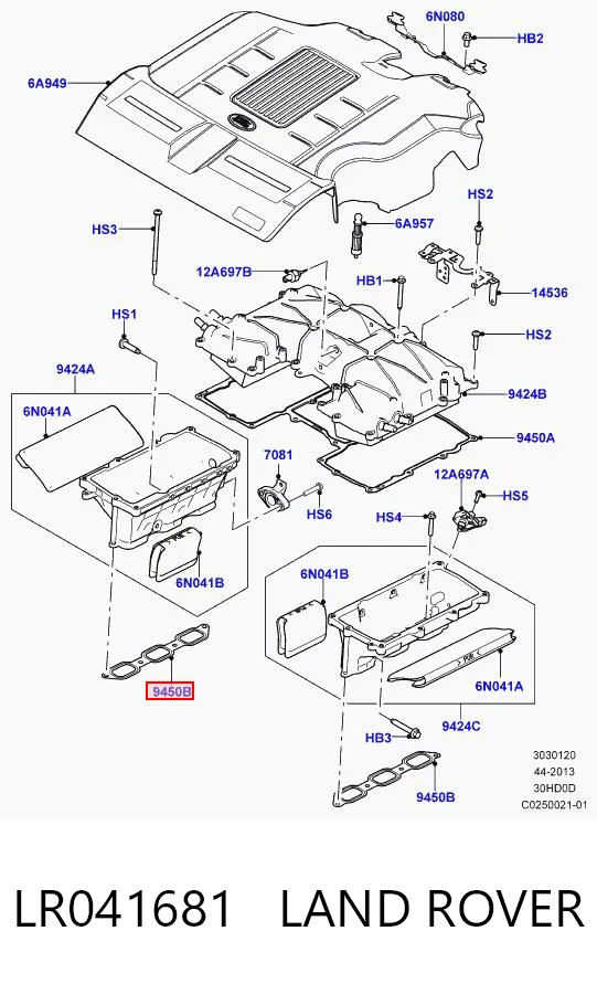 Juego de juntas, colector de admisión para Land Rover Range Rover SPORT II L494