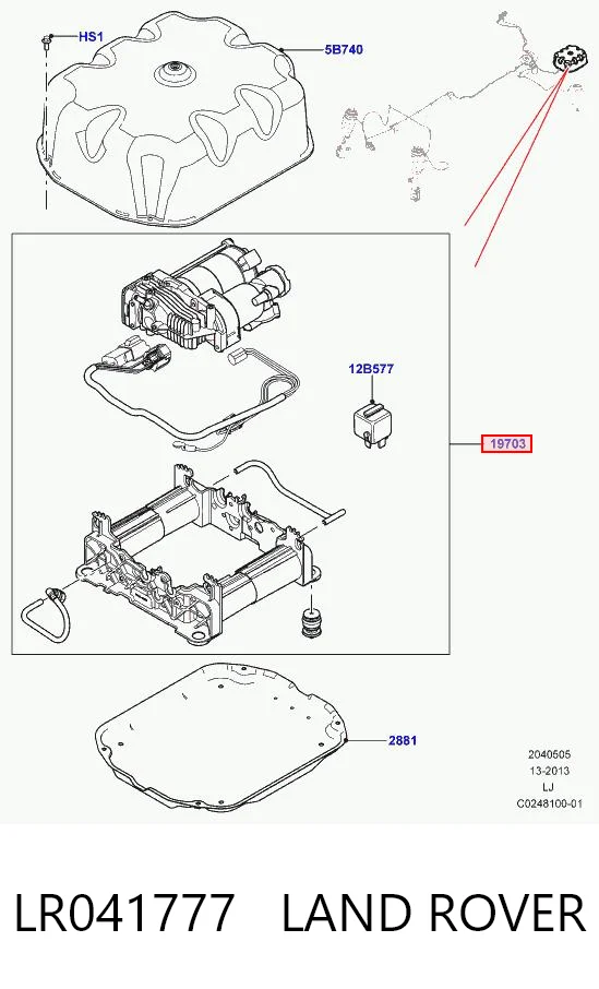 LR041777 Land Rover Compresor de suspensión neumática