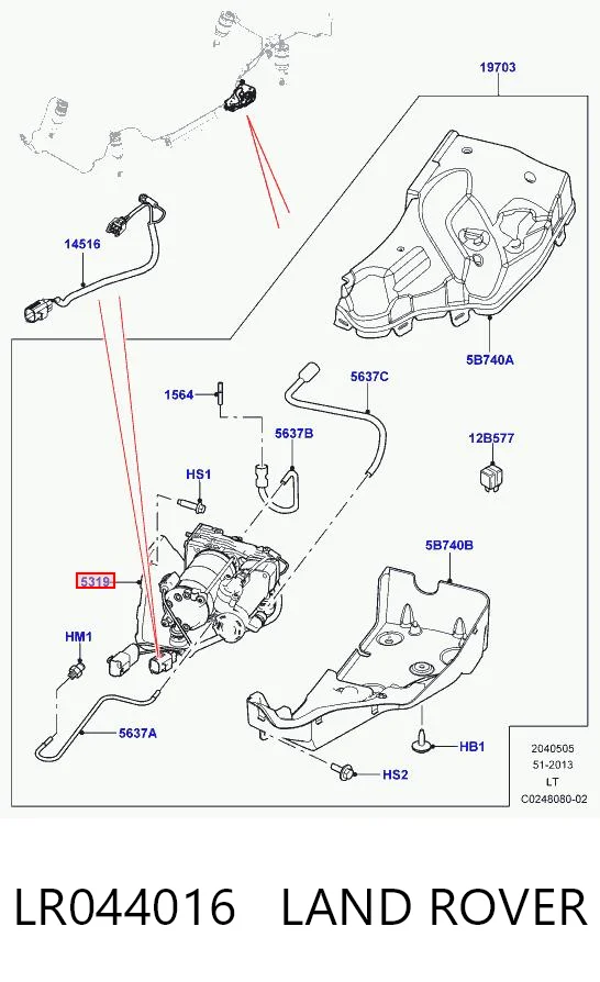LR044016 Land Rover Compresor de suspensión neumática