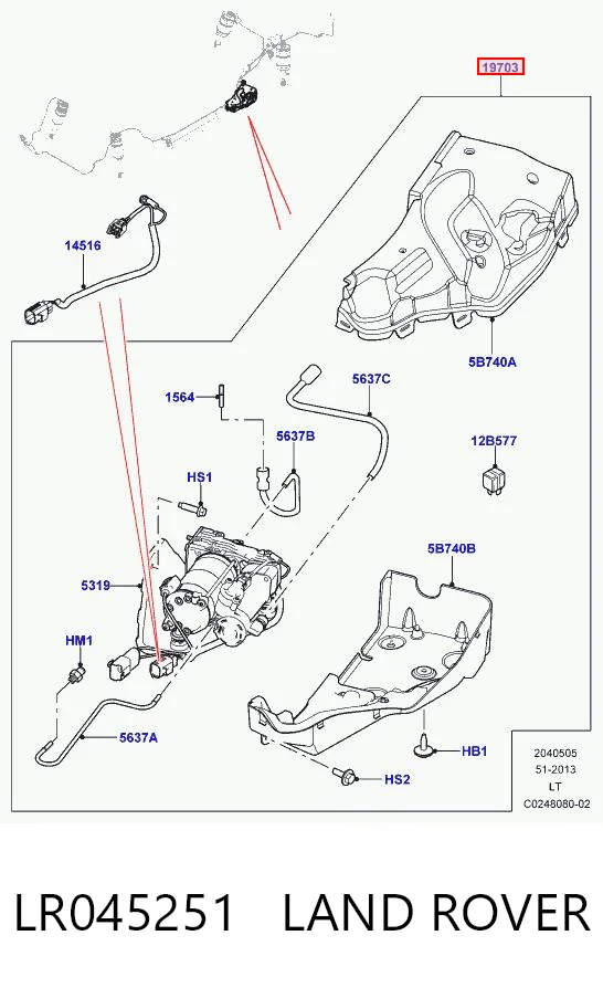LR045251 Land Rover Compresor de suspensión neumática