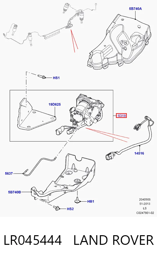 LR045444 Land Rover Compresor de suspensión neumática