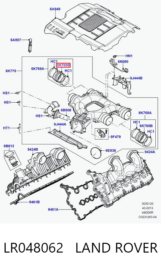 Tubo de aire LR048062 LAND ROVER