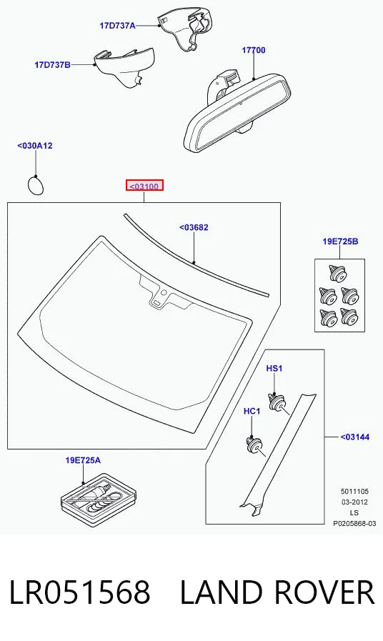 Parabrisas LAND ROVER LR051568