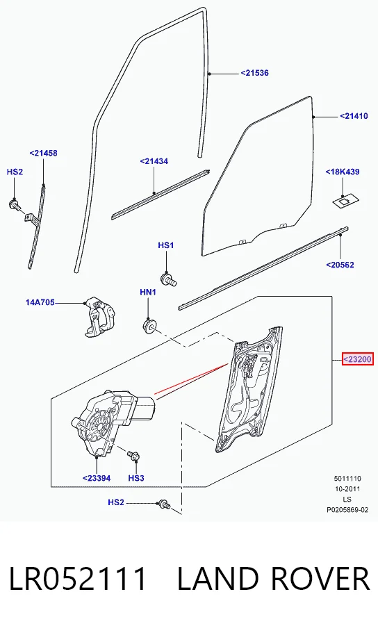 Mecanismo levanta, puerta delantera derecha para Land Rover Discovery IV L319