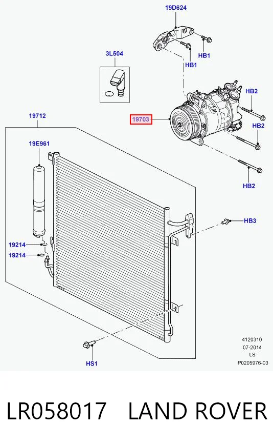 LR058017 Land Rover Compresor climatizador
