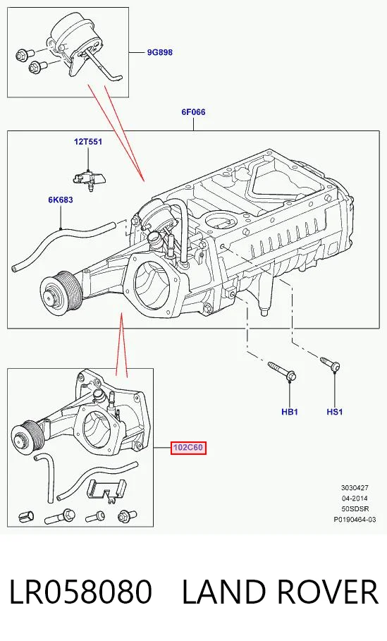 LR058080 Land Rover Cabeza del compresor (Camión)