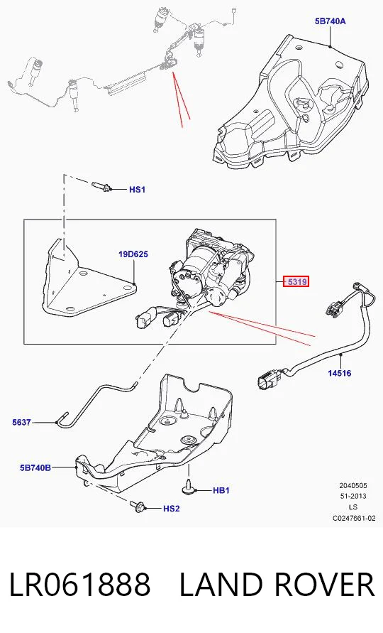 LR061888 Land Rover Compresor de suspensión neumática