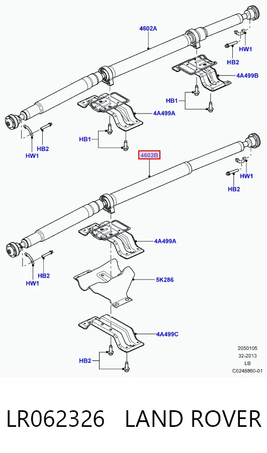 Árbol de transmisión trasero completo LR062326 LAND ROVER